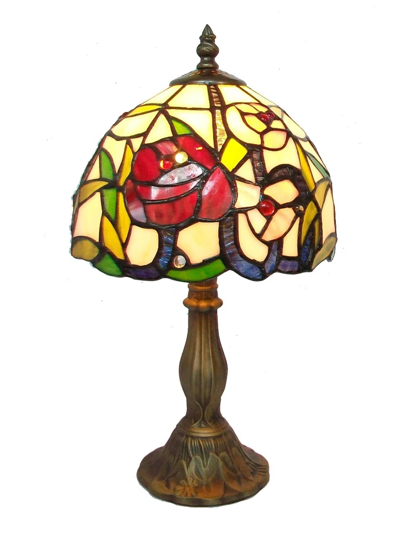 Фумат витражная настольная лампа роза бутон узоры освещение для гостиной