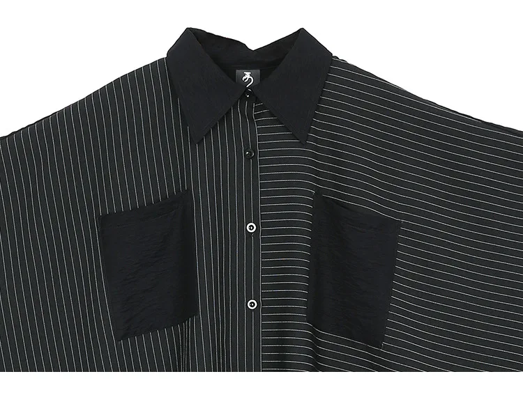 

2021 Real Polyester Cotton Regular new Plus Size European Version Spring New Shirt Personality Large Size Sleeve Irregular