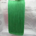 Оптовая продажа, кружевная бахрома шириной 50 см, зеленая бахрома с кисточками, отделка Кружева для сделай сам, аксессуары для латиноамериканского платья, сценической одежды