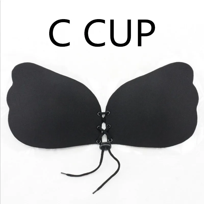 Невидимые силиконовые Bralette женские грудные липкие накладки на соски пуш-ап бюстгальтер без бретелек интимные Аксессуары Бюстгальтер с подтяжкой ленты - Цвет: Black-C