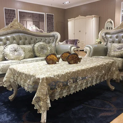 Coffee color Европейская роскошная вышитая скатерть, скатерть для обеденного стола, скатерть, кружевная ткань для телевизора, тумбочки, полотенце, скатерть - Цвет: Coffee color