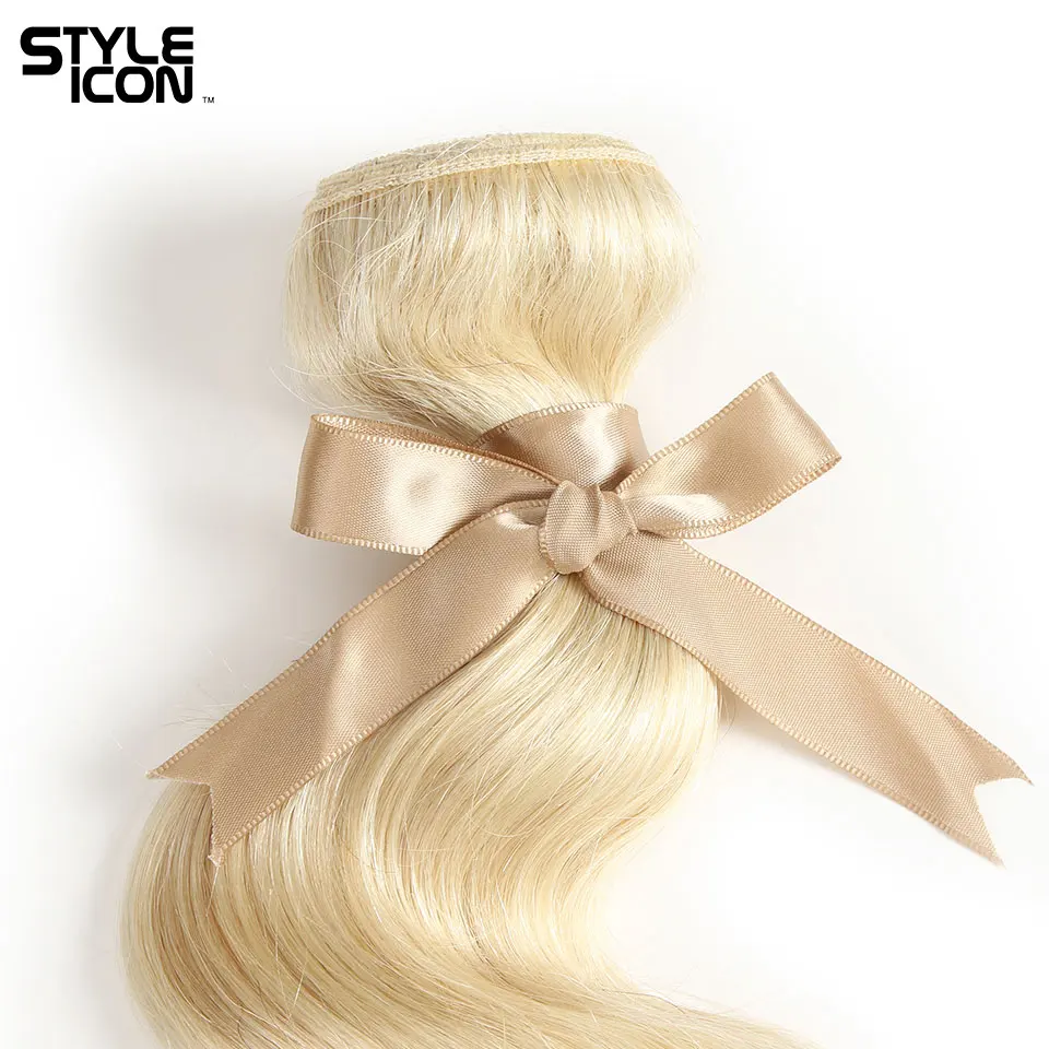 Styleicon 613 светлые волосы с закрытием волнистые человеческие волосы плетение с 4x4 кружева закрытие перуанские прямые волосы ткачество с закрытием