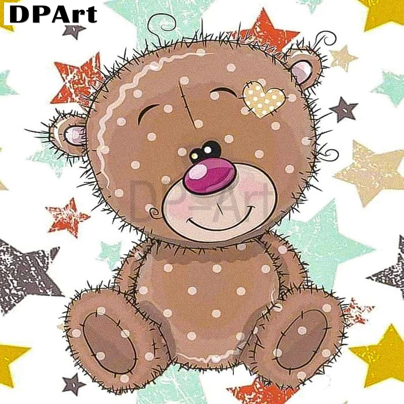 1 Daimond Painting 5D Full Square/Round drill Cartoon Lovely Toy Bear Diamond Rhinestone Crystal Cross Stitch Mosaic Decor M110 - Цвет: 1