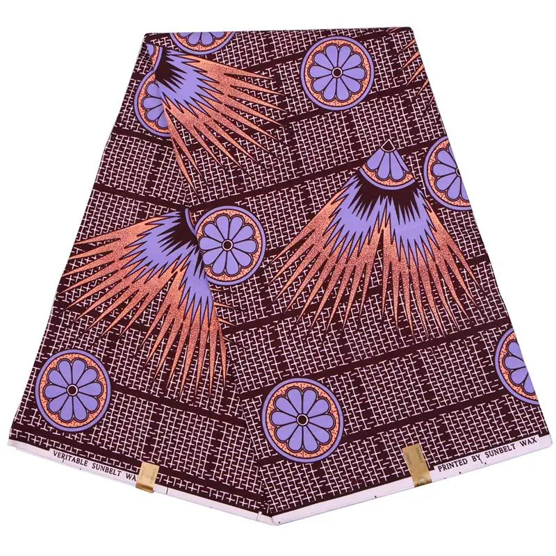 

mylb 6 yards Vintage Printed African Fabric for Party Dress real Wax Fabric 100% Polyester Wax Tissus