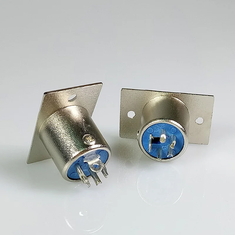 4pins XLR connector Male Plug Panel Mount Chassis Square Metal Wire Connector for stage audio mic microphone | Обустройство дома