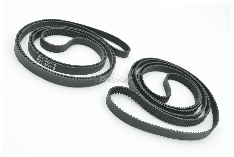 Ремень ГРМ POWGE 900/930/950/976/1000 2GT с 6/9 мм зубцами 450/465/475/488/500 GT2 резиновый синхронный