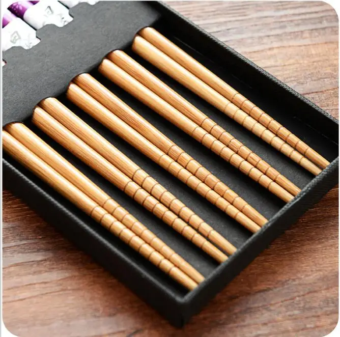 Палочки для еды в китайском стиле с принтом 5 пар бамбуковые палочки суши | Дом и