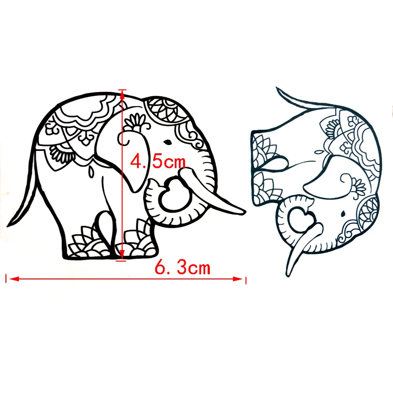 Cute Elephant Waterproof Temporary Tattoo Sticker Animal Tattoos s harajuku tatoo Body feminina Fake tatto tatuagem | Красота и