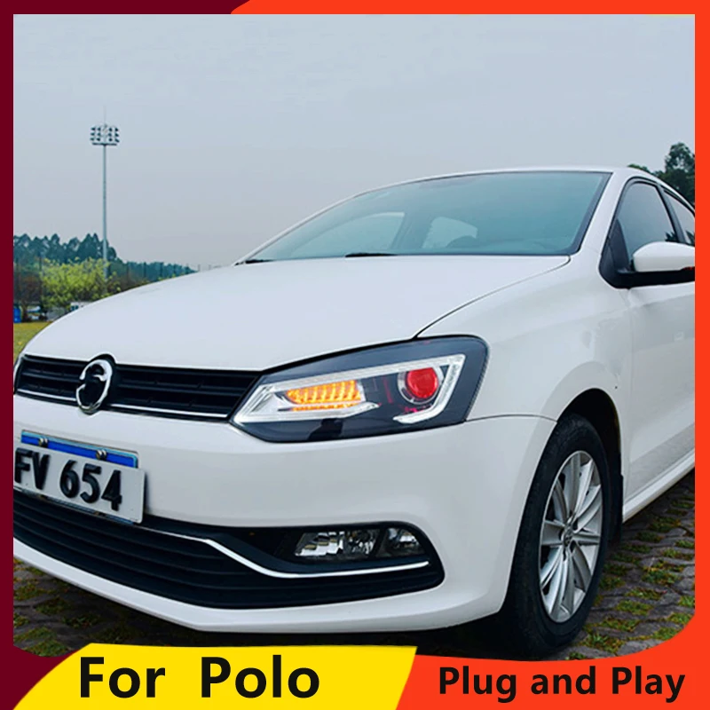KOWELL автомобильный Стайлинг 2009- для VW Polo фары Polo светодиодный фонарь круизер drl Объектив двойной луч H7 HID Xenon