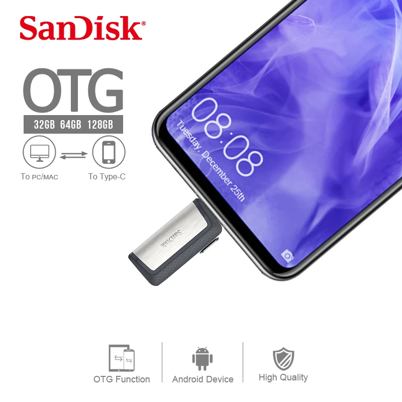 Sandisk OTG type-c и Micro USB 3 0 usb флеш-накопитель многофункциональный флешка Флешка 16 ГБ 32 64