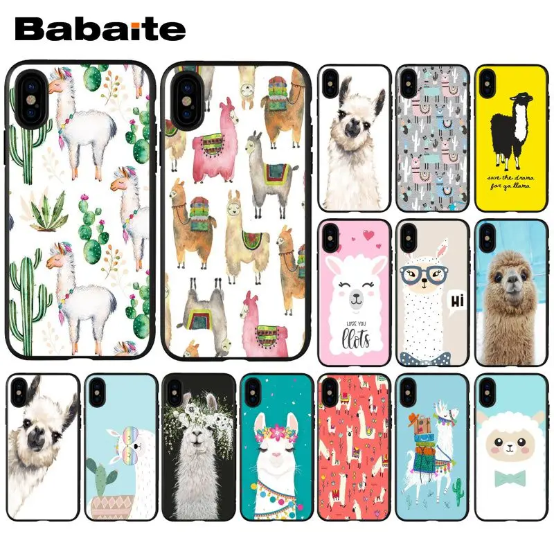Babaite лама ламы альпаки животный принт чехол для телефона Apple iPhone 8 7 6 6S Plus X XS Макс 5 5S
