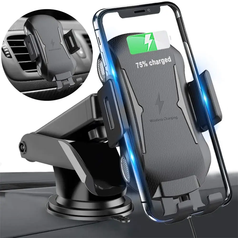 YHONH беспроводное автомобильное зарядное устройство для huawei P30 Pro samsung S10 Plus iPhone X Xs Max Авто зажимной Qi Быстрая зарядка держатель вентиляционного отверстия