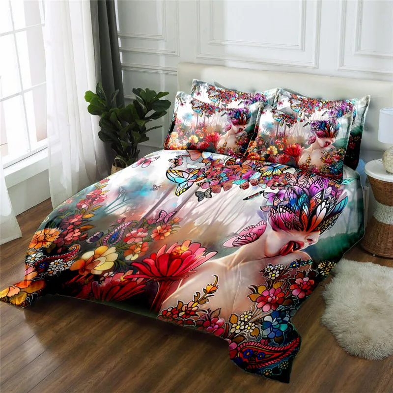 Комплект постельного белья из микрофибры с 3D принтом 4 шт.|bed sheet|duvet cover setbedding set |