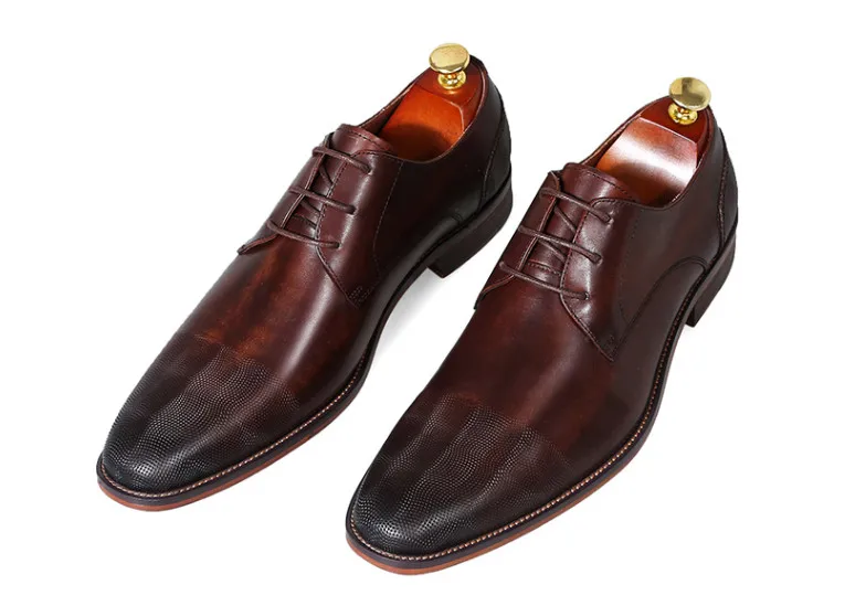 

Men Square Toes Genuine Leather Breathable Handmade Oxfords Ladies All Season Italy Lace Up Basic Flat Dress Shoes Size 38-44