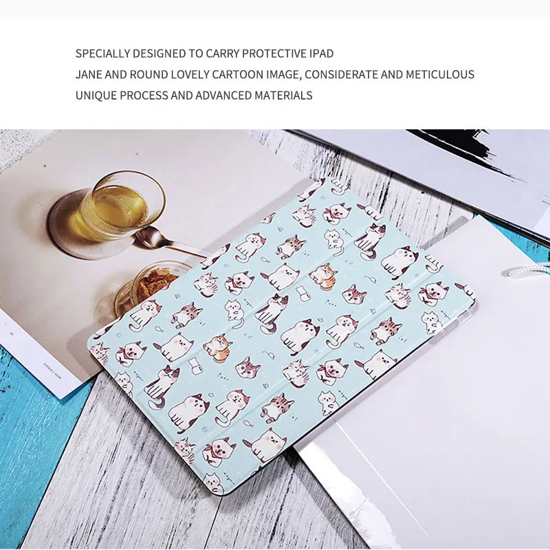 Asometech чехол на планше для новых iPad 9.7 дюймов 2017 Прекрасный милый кот окрашенные