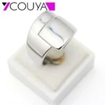 COUYA Fashion Big Rings for Women 5 Colors Red Green Orange Black Crystal Finger Ring Big Glass Stone Wedding Rings Jewelry