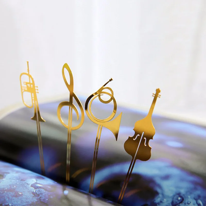 8 pcs/Lot Western Instrument book mark Vintage metal music bookmark Trumpet Violin Stationery School supplies marcapaginas F14 |