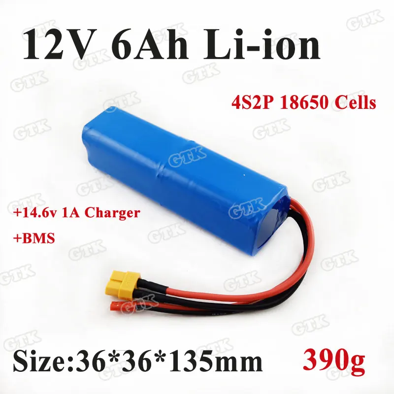 Портативный 12V 6Ah литиевый аккумулятор 18650 для 12 8 v LED свет резервного копирования