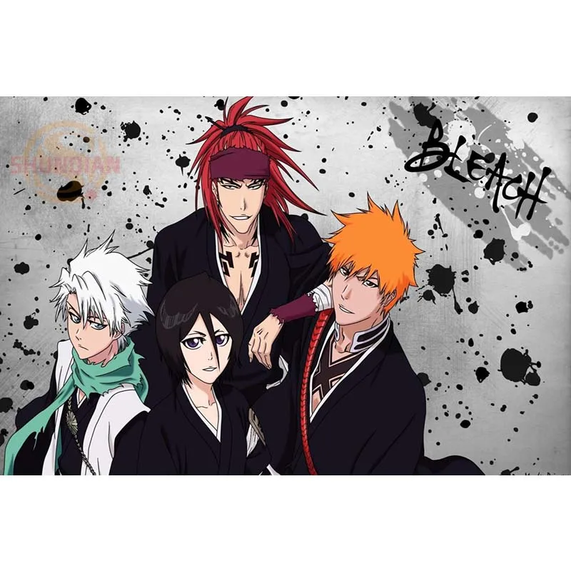 P0292 полая Ichigo аниме отбеливатель плакат на заказ холст плакат искусство отделочная ткань для дома ткань стены плакат печать шелковая ткань - Цвет: Серебристый