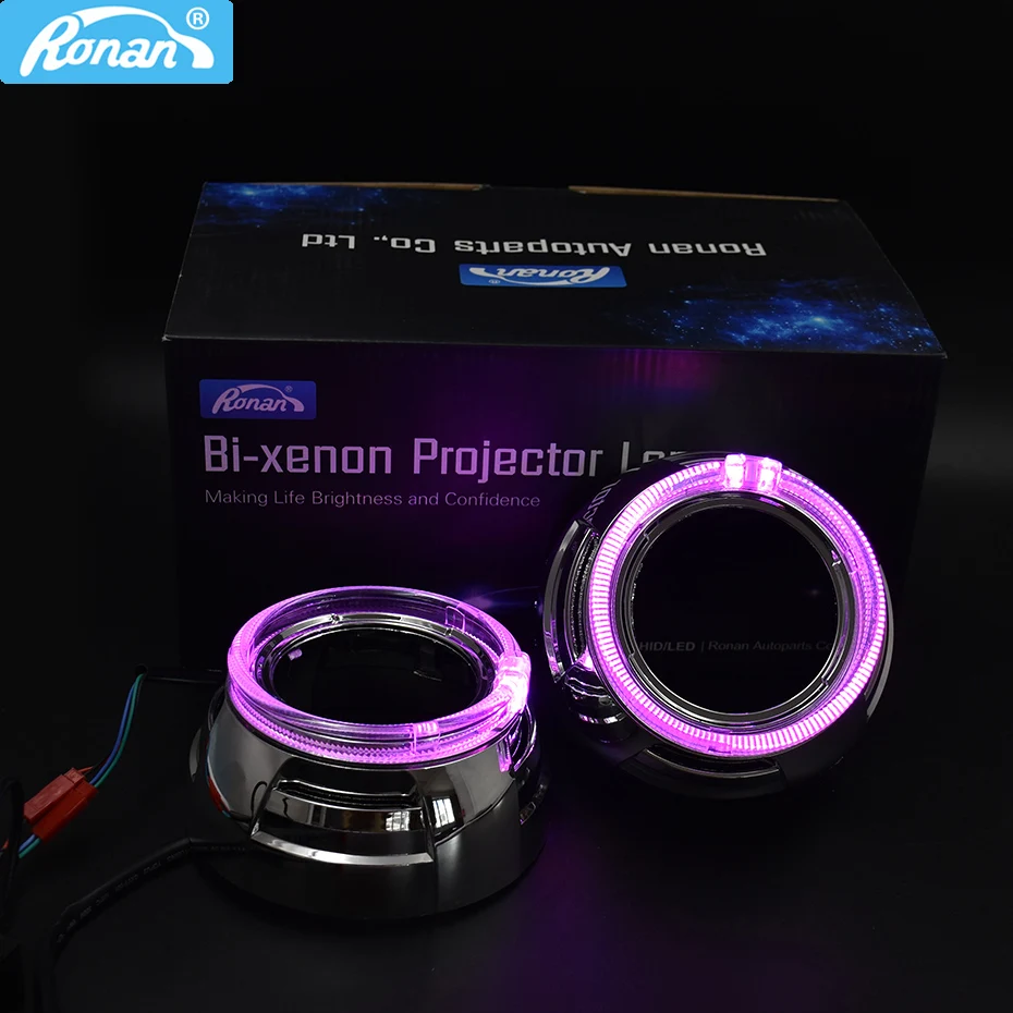 Ronan 3,0 светодиодный ангельские глазки маска кожух белый RGB для Cayenne Q5 Hella линзы проектора bi xenon автомобильные фары маска автомобильный чехол