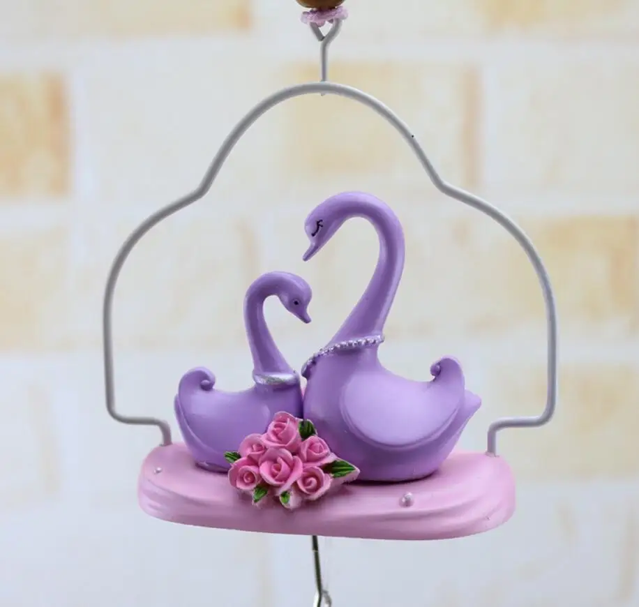 Distressed forever love swans couples sweet Wind Chimes iron craft Модель для дома кофейного бара украшения |