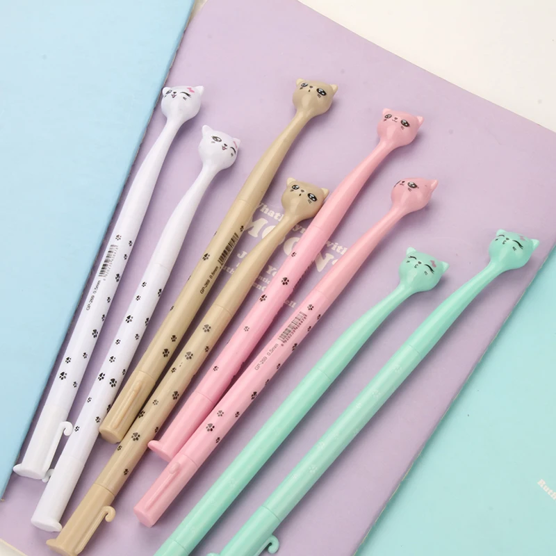 1 предмет продажа изгиб с принтом головa кота шариковая студенческие ручки