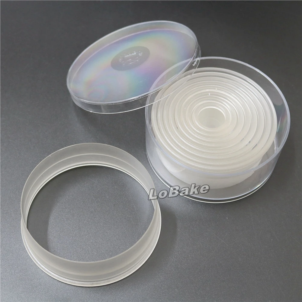 (9 шт./компл.) круглая форма с плоским краем из поликарбоната пластика помадки