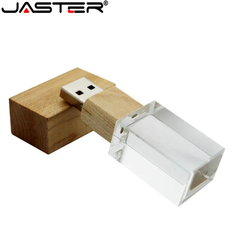 Флэш-накопитель JASTER с кристаллами деревянный USB 2 0 (бесплатный логотип на заказ)