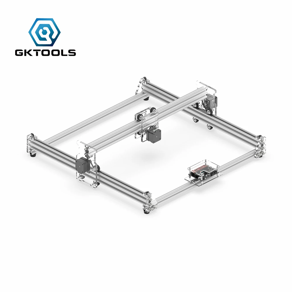 GKTOOLS DIY Дерево Мини ЧПУ лазерный гравер резак гравировальный станок рамка без лазера, 45*45 см акрил ШИМ, GRBL EleksMaker