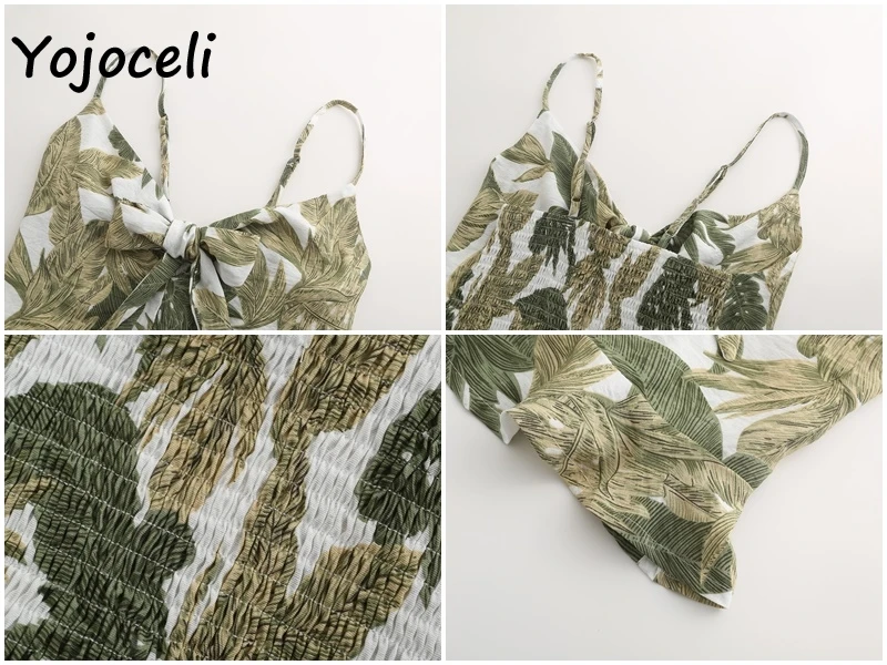 Yojoceli милые boho пляж печати Свободная блузка Топы корректирующие для женщин рюшами Лук бретели уличная женский топики женские