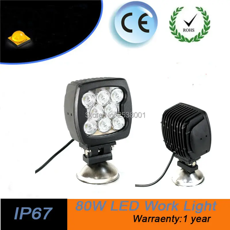 5 дюймов 80 Вт точечная Светодиодная рабочая лампа для разгрузочного грузовика 8