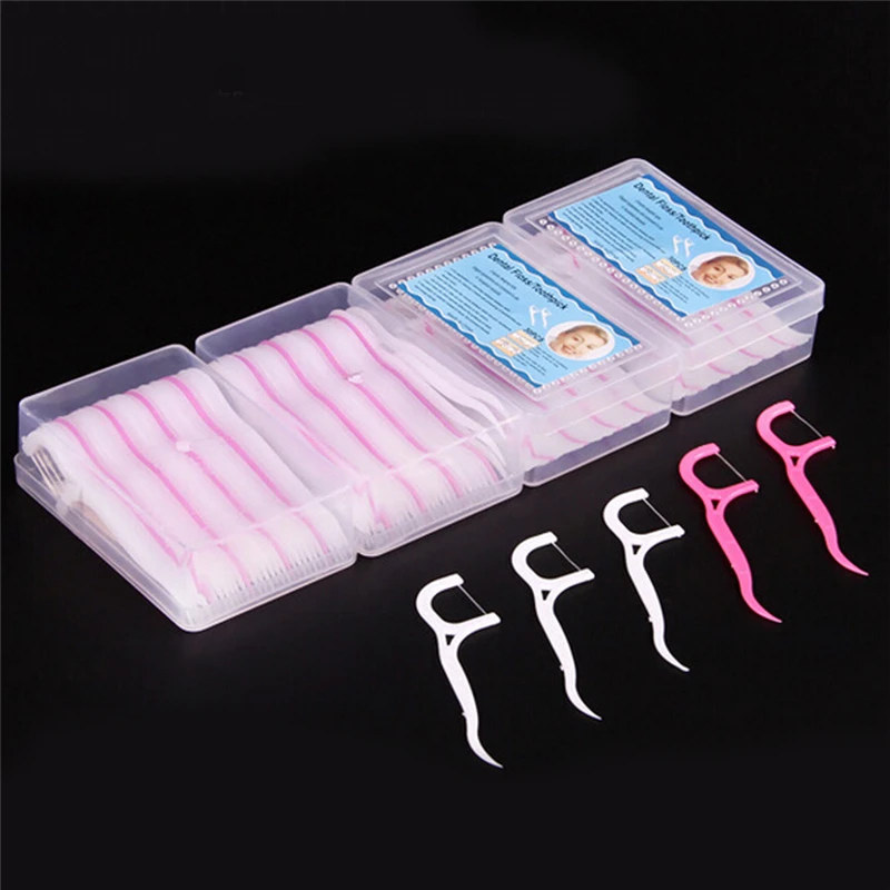 

30Pcs/ 1Box Dental Floss Interdental Brush Teeth Stick Toothpicks Oral Hygiene Teeth Clean
