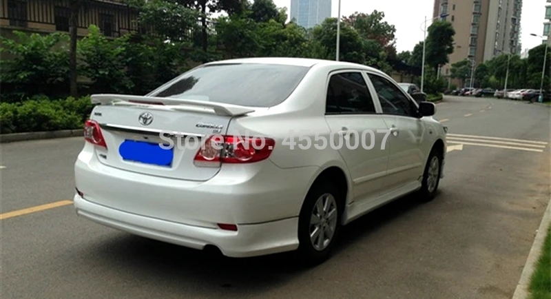 Для Toyota Corolla 2007 2008 2009 2010 2011 2012 2013 багажник спойлер ABS Материал заднее крыло автомобиля со светодиодным светильник