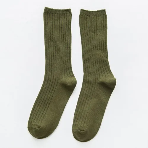 Army GreenK Яркие цвета Songkou, однотонные женские носки, модные женские яркие носки, 3 пар/лот = 6 штук - Цвет: Army GreenK