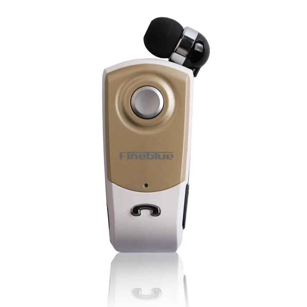Gold no box Fineblue F960 мини Беспроводной Bluetooth шея клип телескопического типа гарнитура в деловом стиле Вибрация оповещения одежда спортивные стереонаушники с микрофоном - Цвет: Gold no box