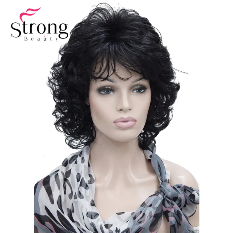 StrongBeauty короткий Мягкий Лохматый слоистый блонд микс полный синтетический парик вьющиеся женские парики