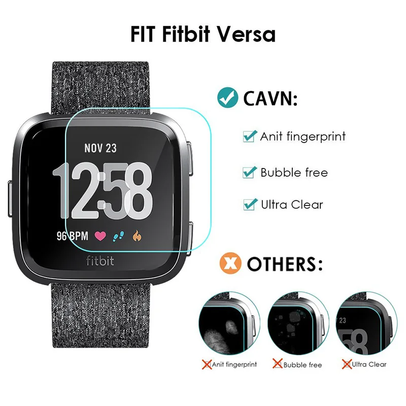 2 шт. для Fitbit умные часы Versa Band закаленное стекло премиум-защита экрана пленка для Fitbit Watch Fibit Surge/Fibit Blaze