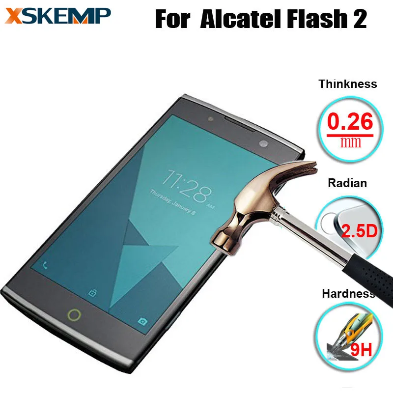 Для Alcatel Flash 2 5 &quotOT 6044 6042 2.5D Защитная пленка для экрана с закругленными краями 9H