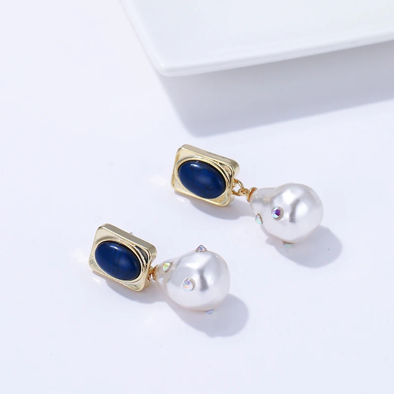 Женские Длинные Винтажные серьги Yhpup модные элегантные из лазурита с