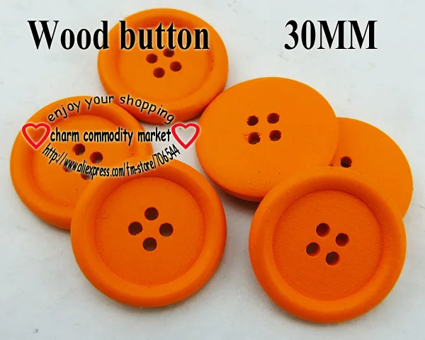 20 шт. 30 мм красный живопись деревянные пуговицы швейной одежды Пальто Верхняя