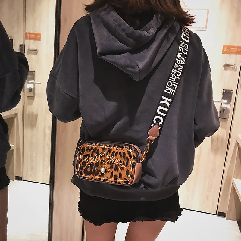 

CASMOR Fashion Famous Designer Brand Small Women Animal Fur Handbags Plush Leopard Shoulder Bag Clutch bags Messenger Bags