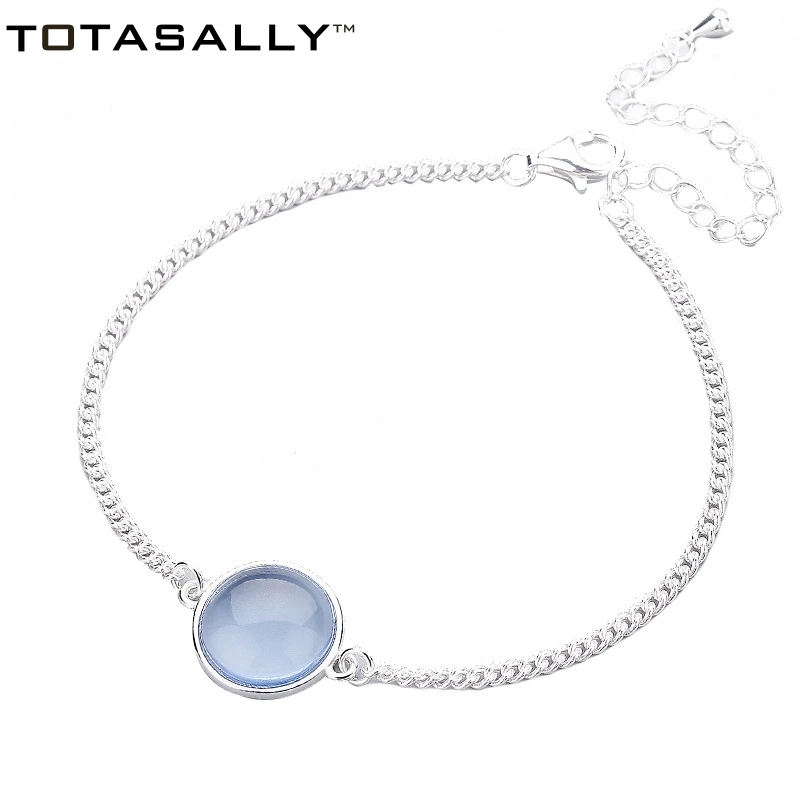 TOTASALLY роскошный изысканный Llight синий стеклянный камень женские браслеты