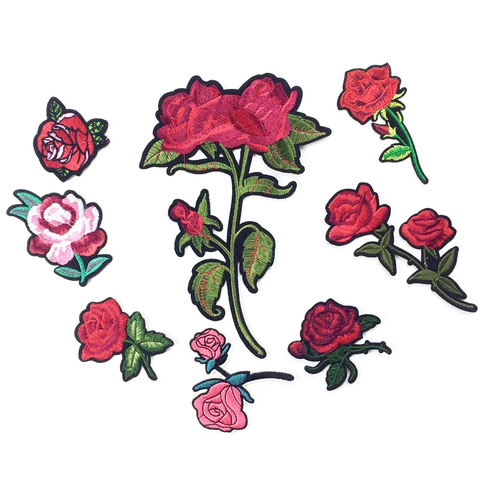 Железные наклейки DIY Значки для шитья Вышивка Цветочные аппликации одежды