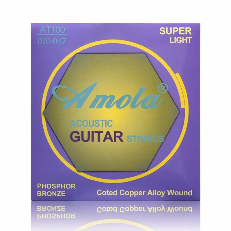 Акустическая гитара Amola набор струн 010 011 012 фосфористой бронзы Coted Медь сплав