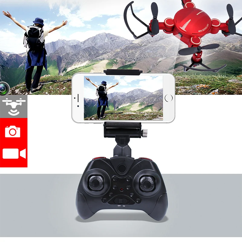 Радиоуправляемый мини-Дрон с камерой 0.3MP WiFi FPV Drone RC Quadcopter 3D Flip 2 4G 4CH 6-осевой