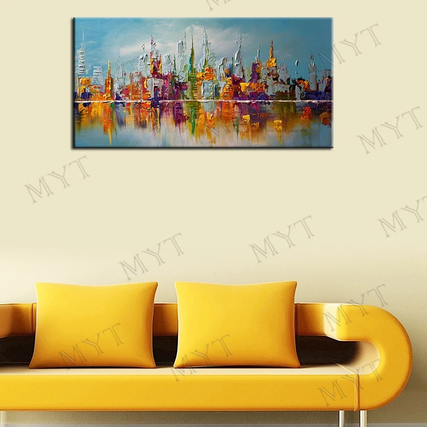 Myt ручная роспись Современный домашний декор комната зал настенное искусство