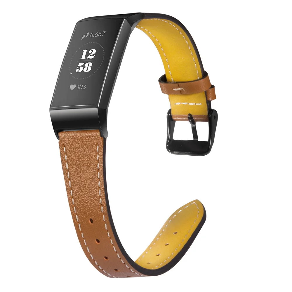 F3C4BBrown Toyouths замена ремешок для Fitbit Charge 3 полосы тонкие кожаные ремни Группа Смарт-часы для фитнеса для Fitbit заряд 3 - Цвет ремешка: F3C4BBrown