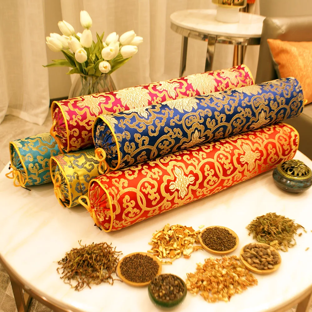 Подушка для шеи из парчи хлопчатобумажная с корпусом гречки физиотерапия