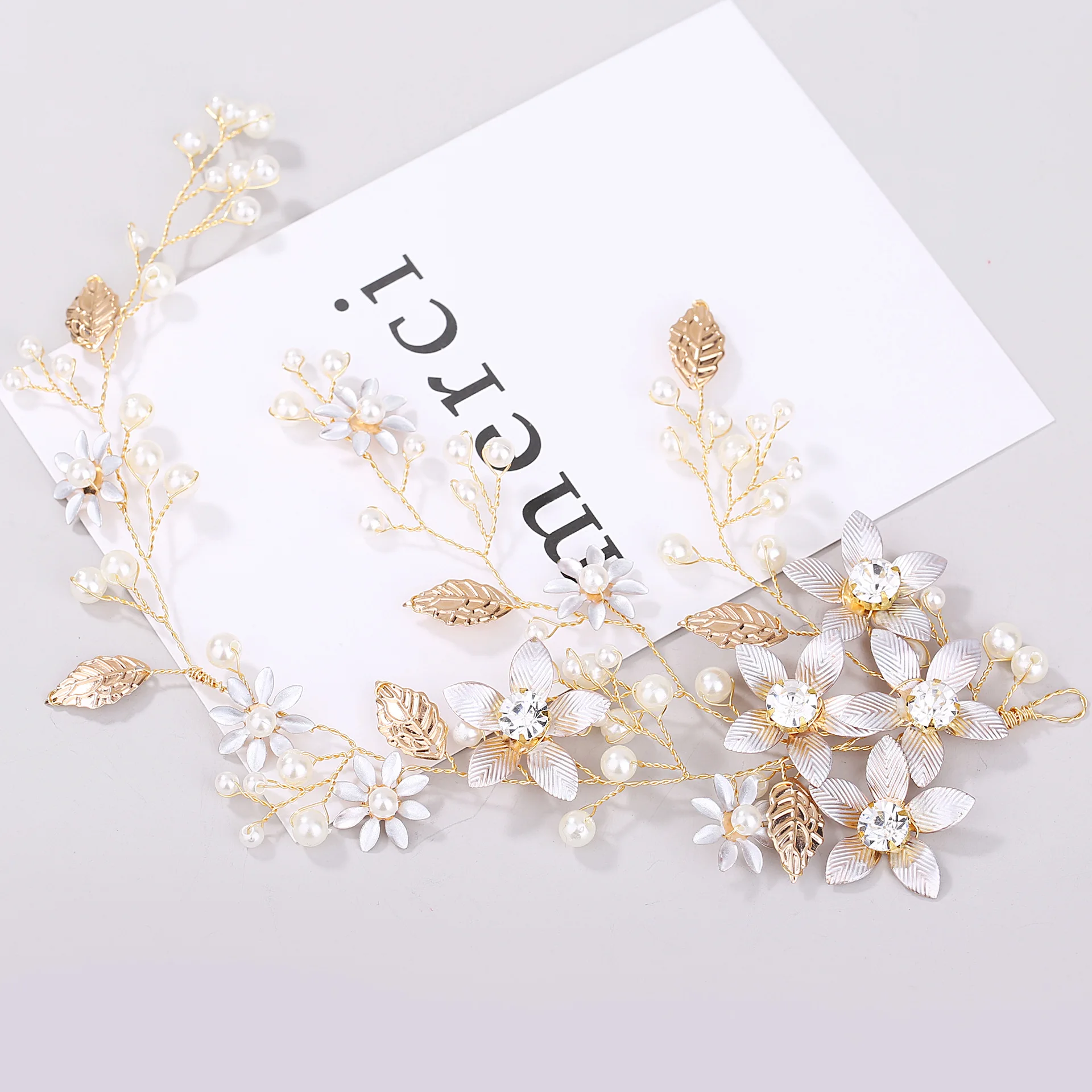 New Headwear Golden Leaf Flower Foreign Trade Headband Wedding Dress Accessories Bridal | Детская одежда и обувь