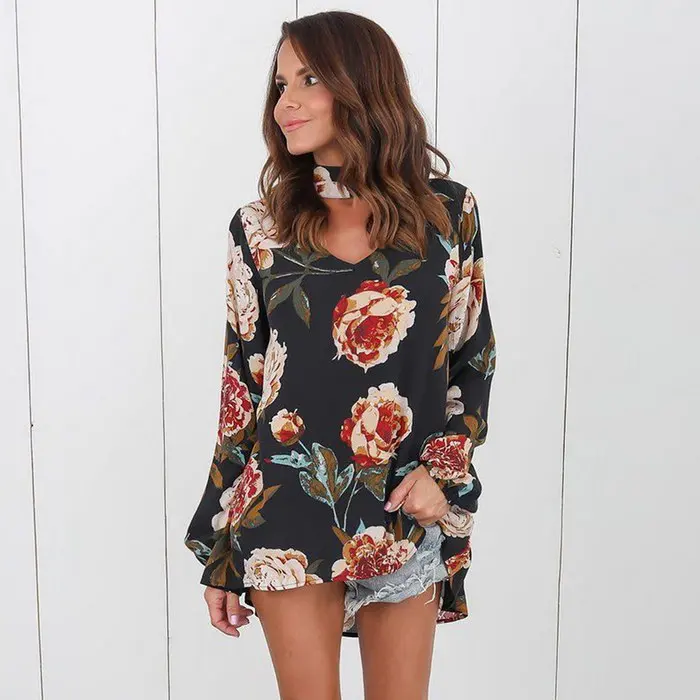 Футболка Для женщин Мода 2017 г. зимняя футболка v-образным вырезом Фонари рукавом